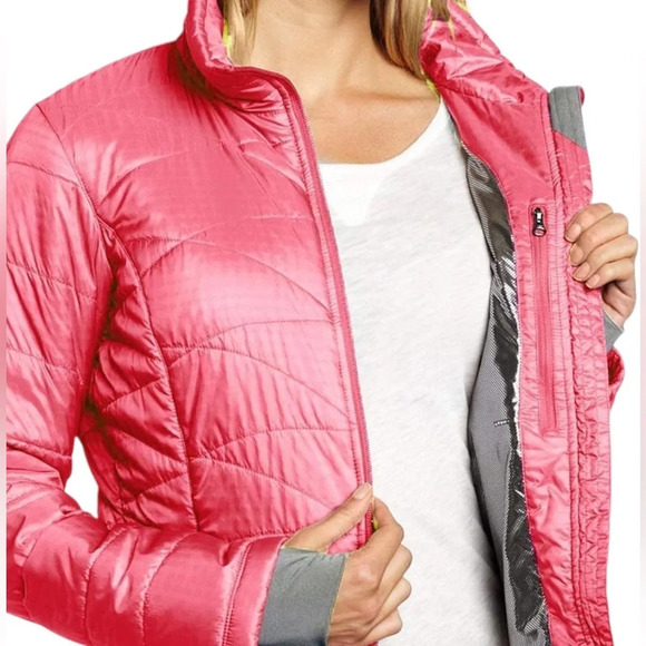 COLUMBIA Morning Light - Bubblegum Pink Quilted Jacket SZ XS Fitted Full Zip - Picture 4 of 8